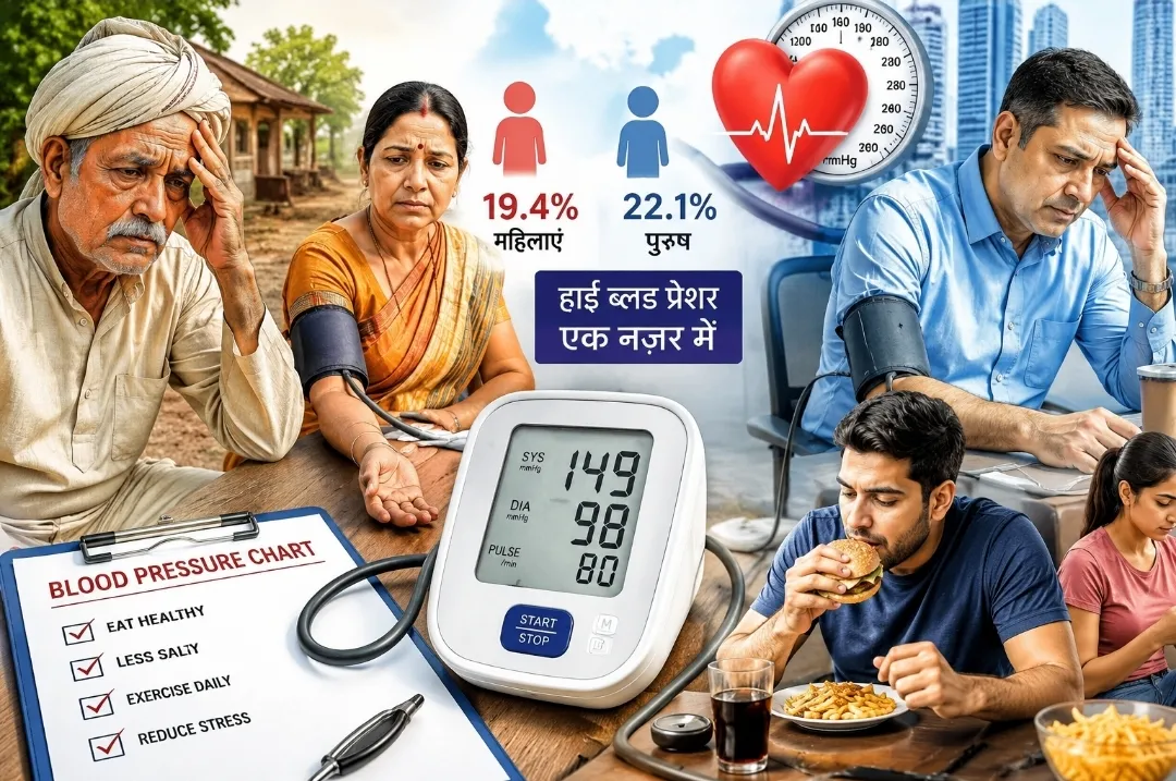 भारत में बढ़ रहा हाई ब्लड प्रेशर का खतरा, युवाओं में भी तेजी से बढ़ रहे मामले