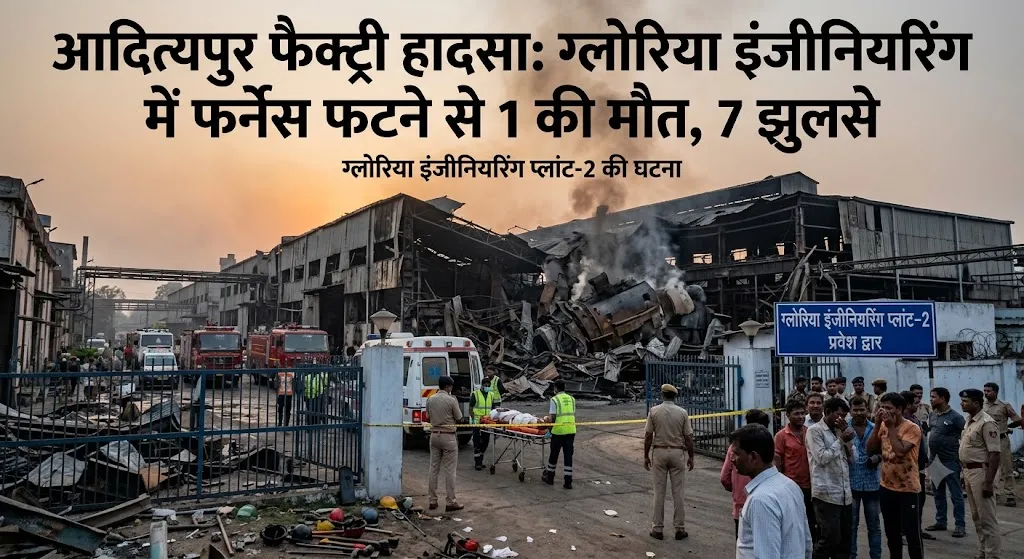 Jamshedpur आदित्यपुर फैक्ट्री हादसा: ग्लोरिया इंजीनियरिंग प्लांट-2 में फर्नेस फटने से 1 की मौत, 7 मजदूर झुल