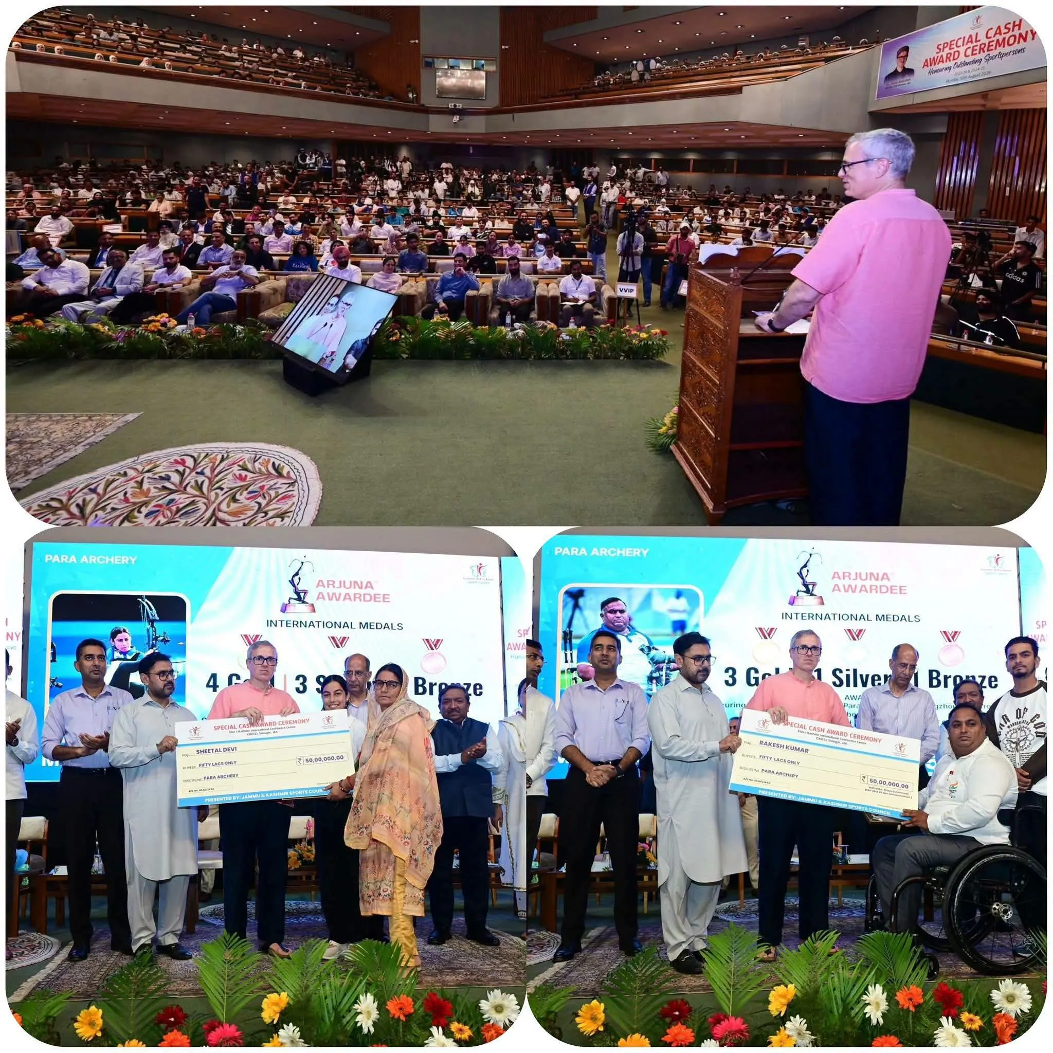 CM Omar Abdullah presented ₹2.71 crore in cash awards to outstanding sportspersons and international athletes from J&K a