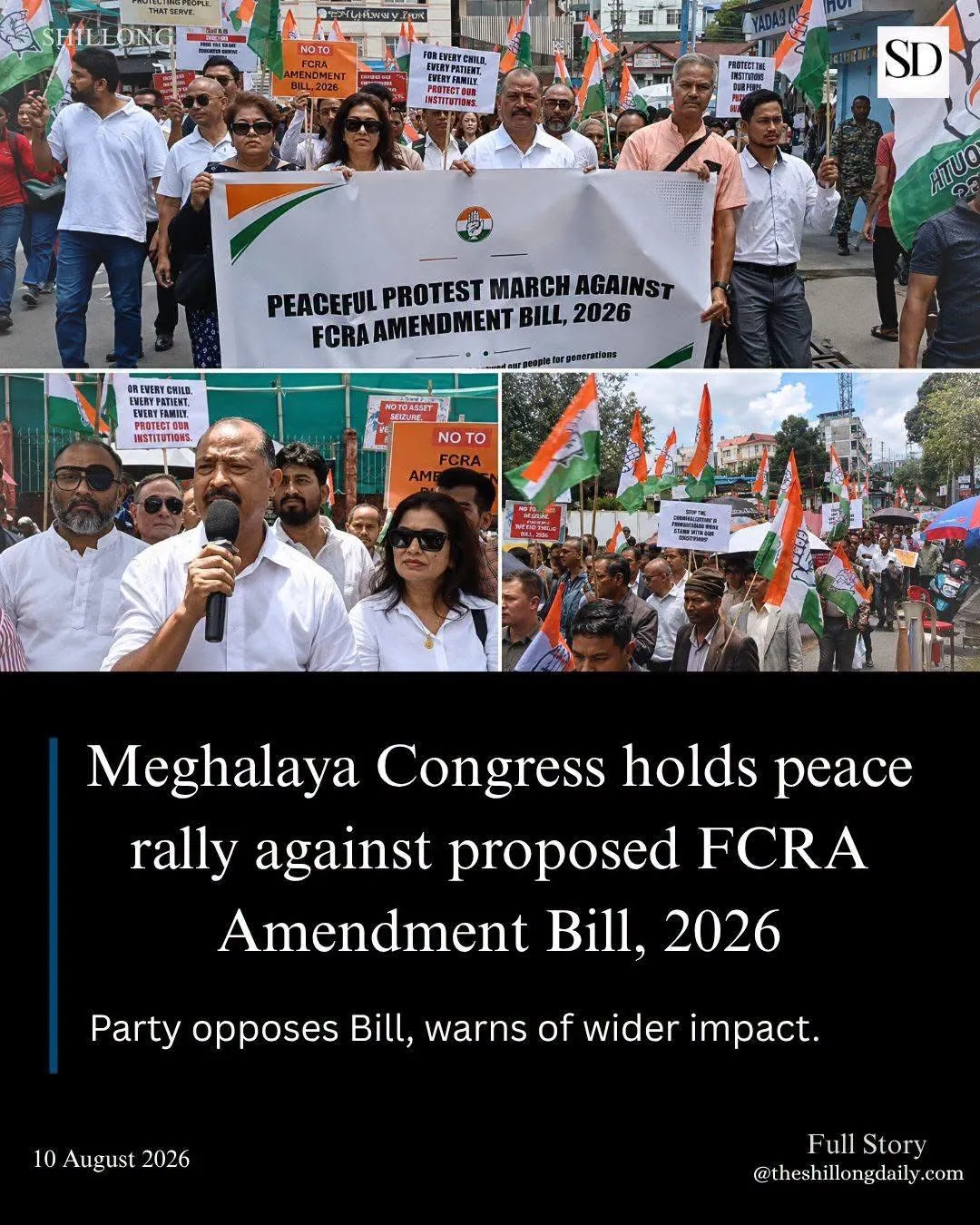 A peaceful protest march took place in Shillong on Monday as the Meghalaya Pradesh Congress Committee stepped up its opp