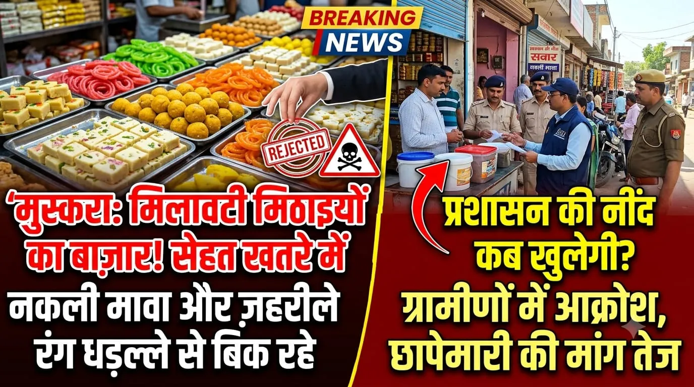 मुस्करा में मिलावटी और बासी मिठाइयों की धड़ल्ले से बिक्री, सेहत पर मंडराया गंभीर खतरा