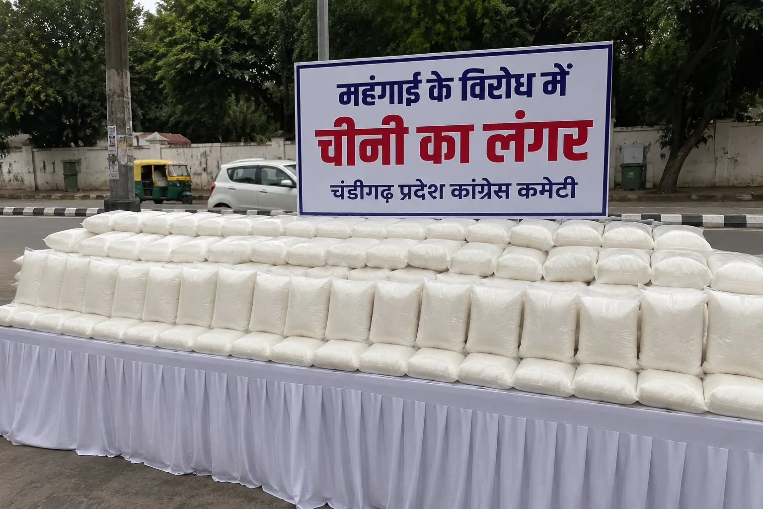 महंगाई के विरोध में चंडीगढ़ कांग्रेस का अनोखा प्रदर्शन, लगाएगी ‘चीनी का लंगर’