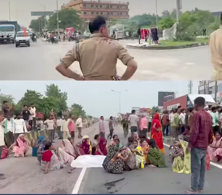 शव रखकर चकेरी हाईवे जाम, पुलिस और परिजनों में झड़प; पथराव के बाद लाठीचार्ज
