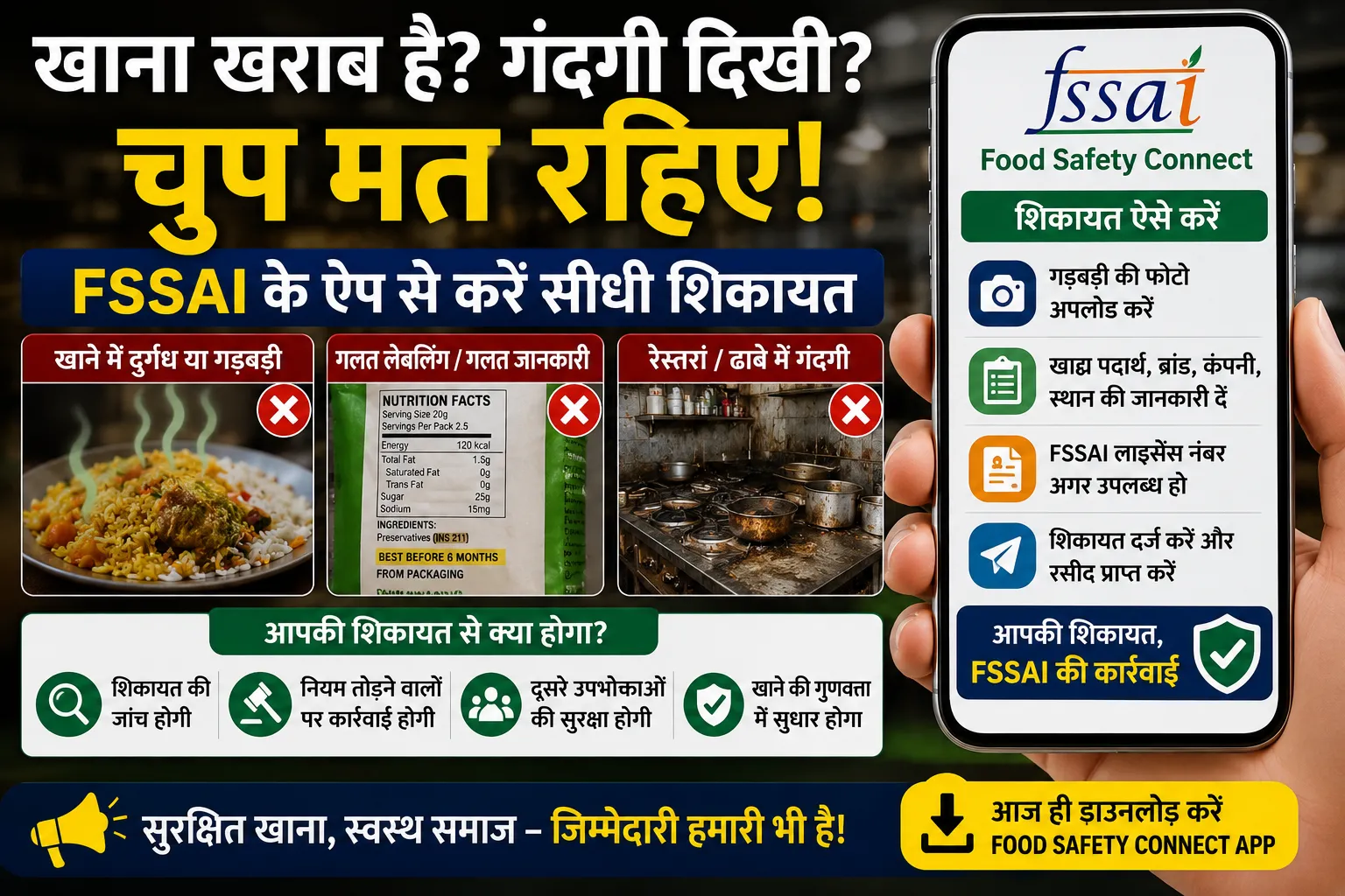 ढाबे से लेकर बड़े रेस्टोरेंट तक… खाना खराब मिले तो अब चुप मत रहिए! FSSAI के इस ऐप से सीधे करें शिकायत