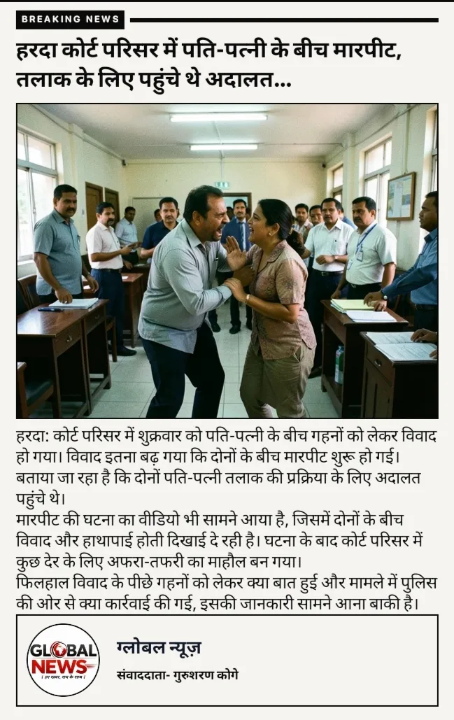 हरदा कोर्ट परिसर में पति-पत्नी के बीच मारपीट, तलाक के लिए पहुंचे थे