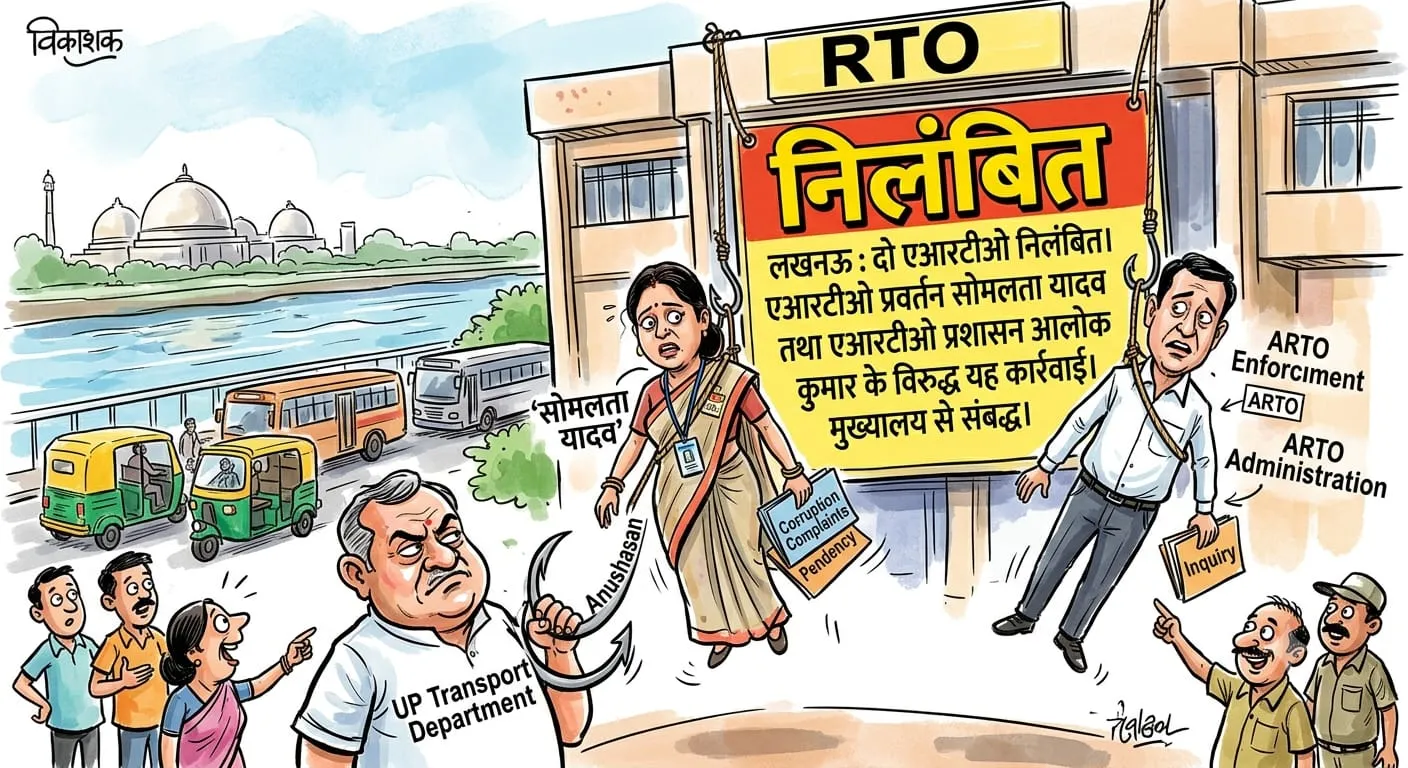 *👉🏻सूत्रों से कानपुर RTO भ्रष्टाचार मामला: दो ARTO निलंबित, दलाली और अवैध वसूली पर शासन का बड़ा चाबुक*