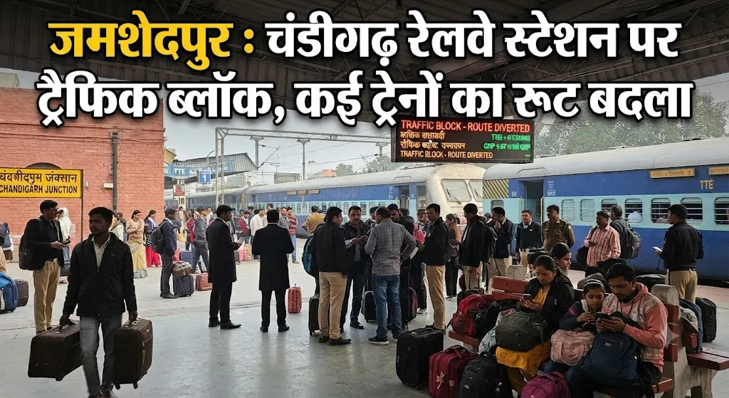 जमशेदपुर : चंडीगढ़ रेलवे स्टेशन पर ट्रैफिक ब्लॉक, कई ट्रेनों का रूट बदला