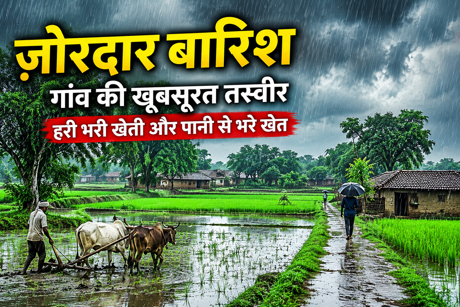 फतेहपुर में झमाझम बारिश से खरीफ फसलों को संजीवनी, खेतों में पानी भरने से किसानों में उत्साह